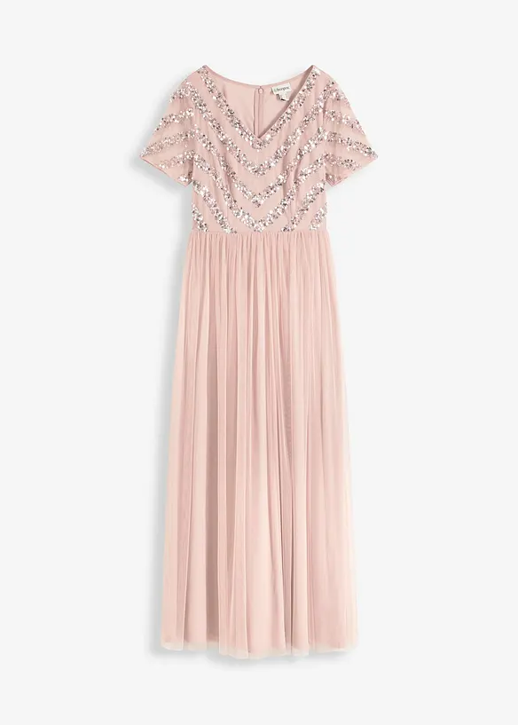 Abito lungo con ricami e paillettes, bonprix