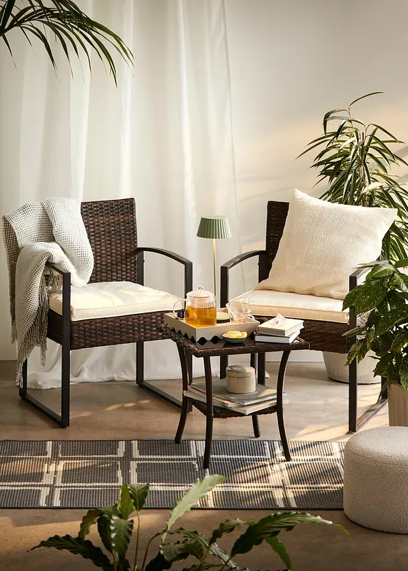 Tavolino e poltrone da giardino (set giardino 3 pezzi), bonprix