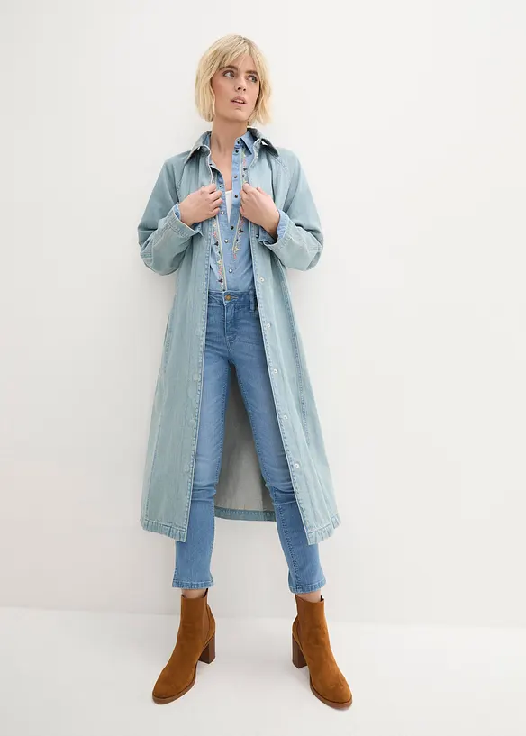 Jeans elasticizzati cropped con spacchetti, bonprix
