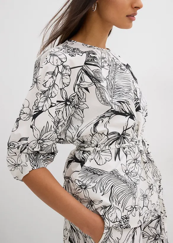 Blusa a maniche corte in puro cotone, bonprix