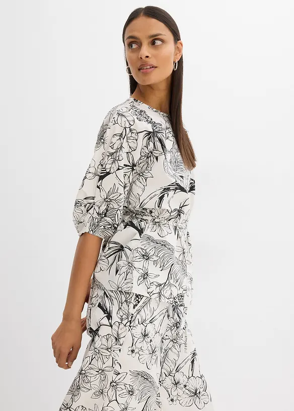 Blusa a maniche corte in puro cotone, bonprix