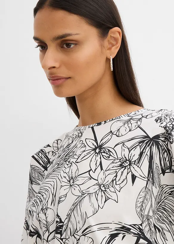 Blusa a maniche corte in puro cotone, bonprix