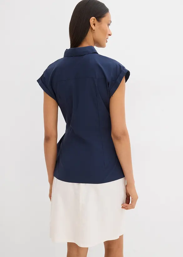 Blusa a maniche corte da annodare sul fianco, bonprix