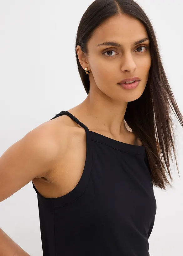 Top lungo in misto cotone elasticizzato, bonprix