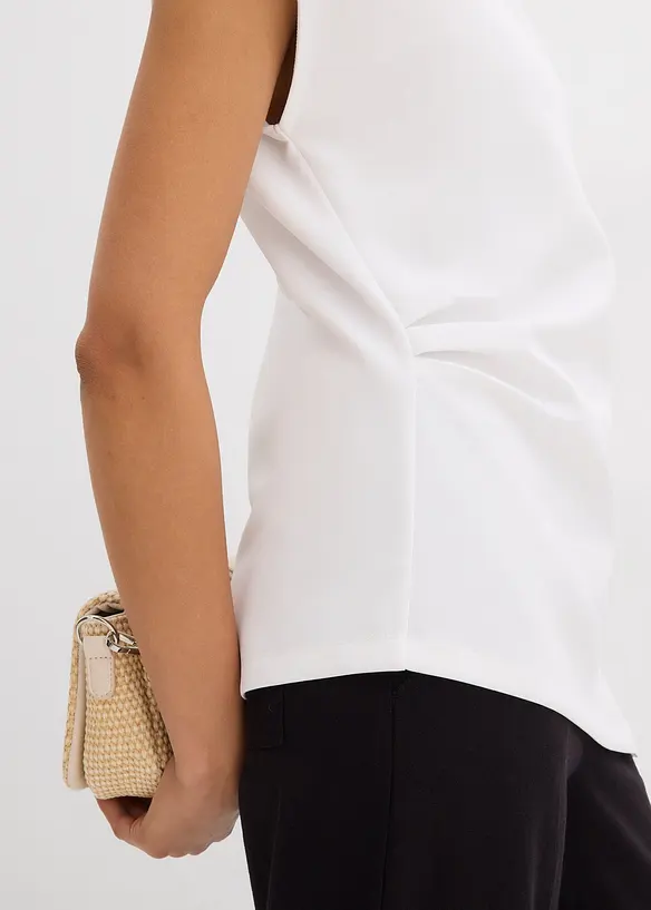 Top asimmetrico effetto neoprene, bonprix