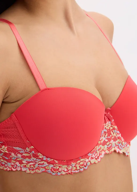 Reggiseno a balconcino con pizzo colorato, bonprix