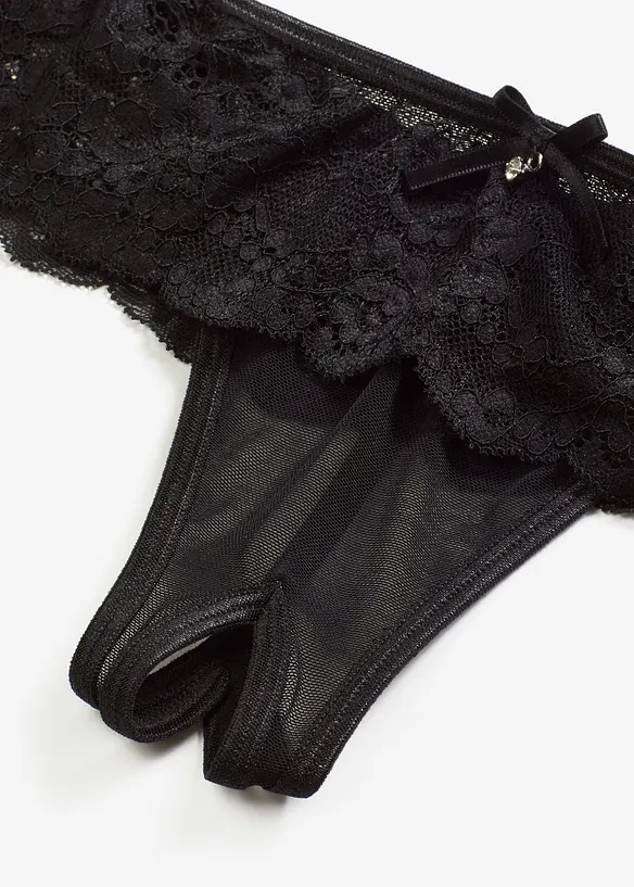 Corsetto con reggicalze e perizoma ouvert (set 2 pezzi), VENUS