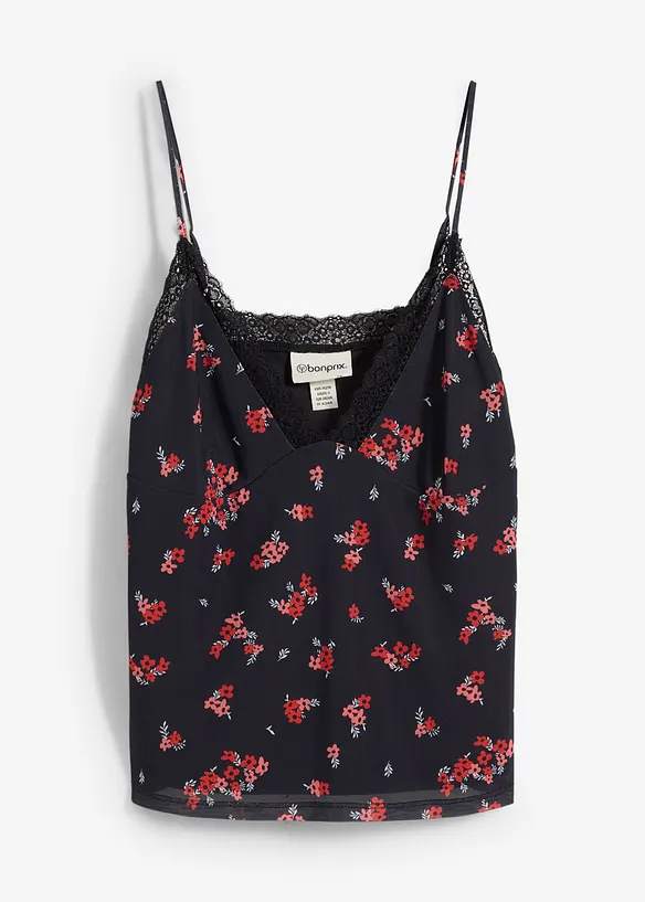 Top in mesh con spalline sottili, bonprix