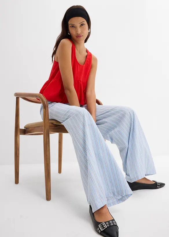 Pantaloni con elastico in vita in puro cotone, bonprix