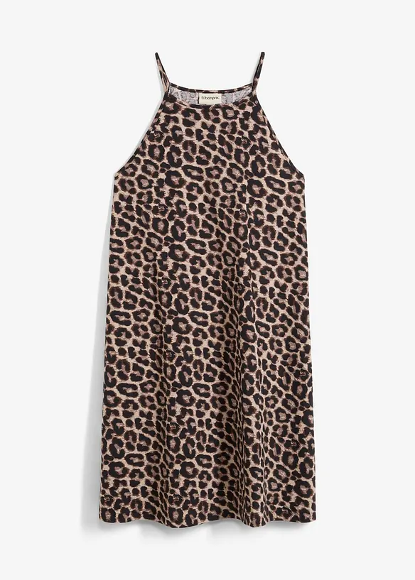 Abito leopardato in puro cotone, bonprix