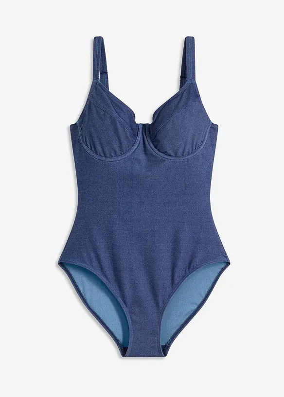 Costume intero con ferretto effetto denim, bonprix