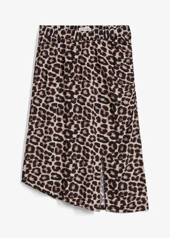 Gonna leopardata con spacco, bonprix