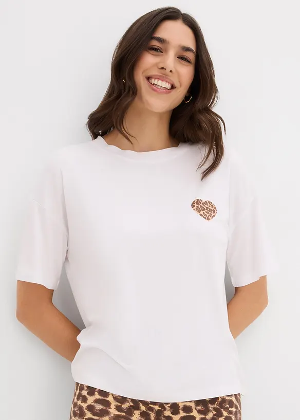 Maglietta cropped con spalle scese, bonprix
