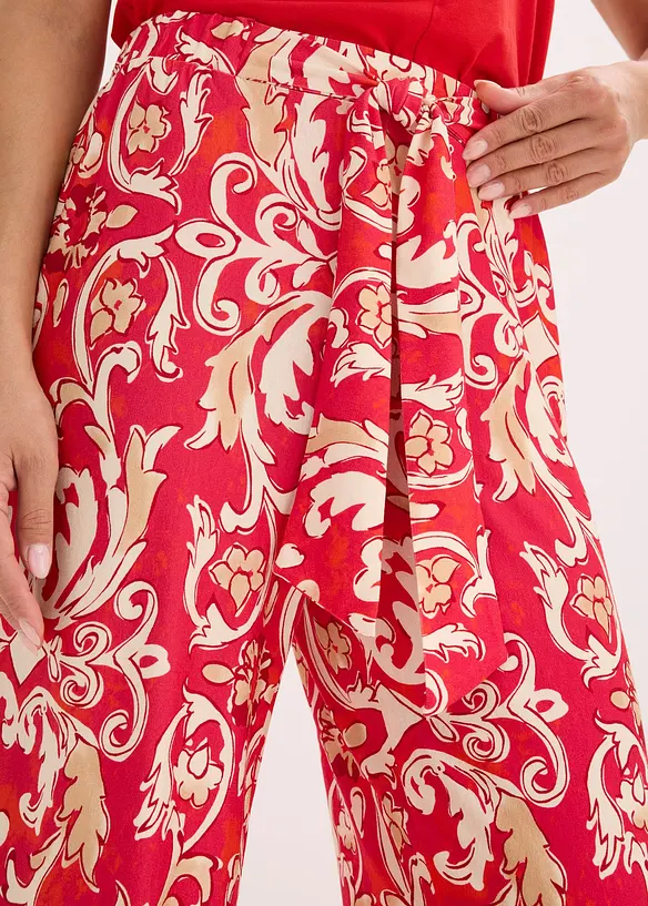 Pantaloni in jersey di misto viscosa morbido in fantasia, bonprix