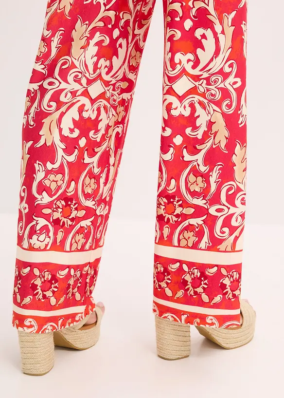 Pantaloni in jersey di misto viscosa morbido in fantasia, bonprix