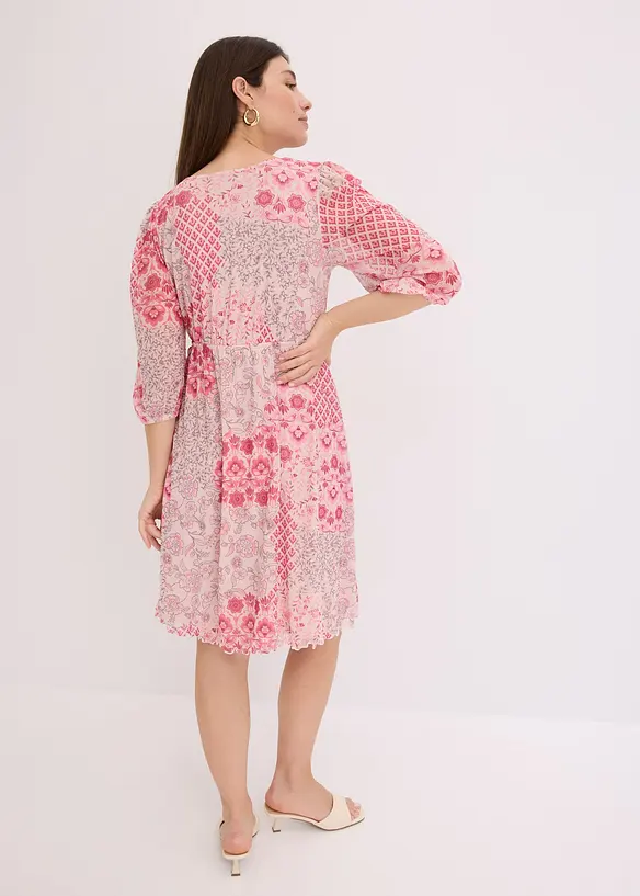 Abito tunica in mesh fantasia, bonprix