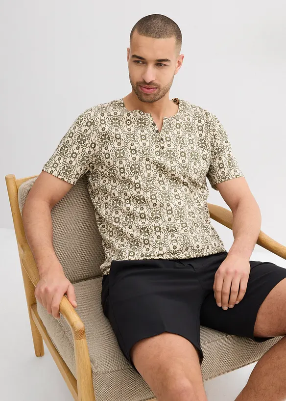 Maglia serafino in puro cotone, bonprix