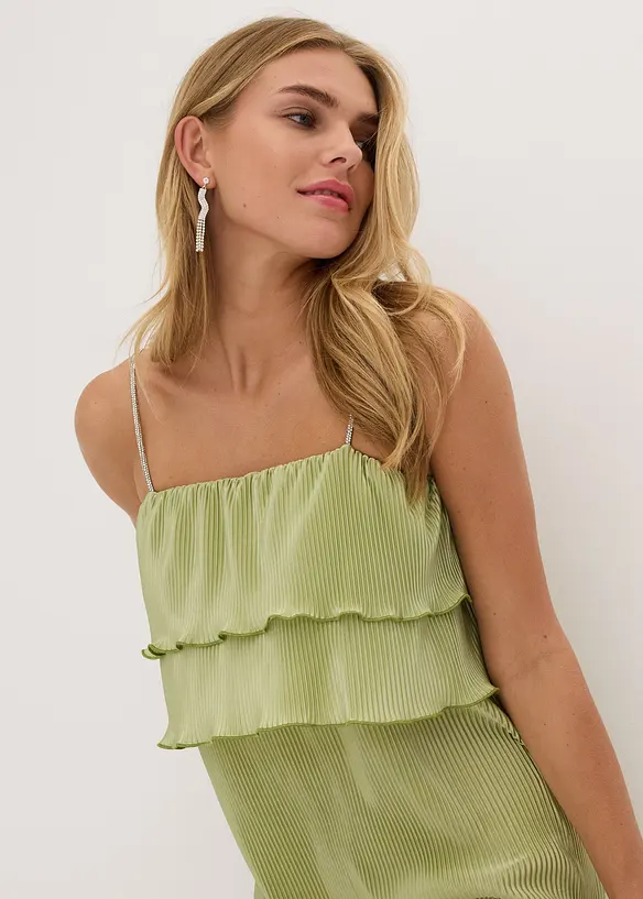 Abito di jersey plissettato, bonprix