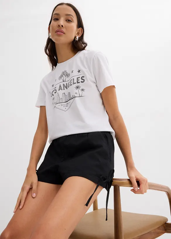 Shorts in misto cotone elasticizzato con elastico in vita, bonprix