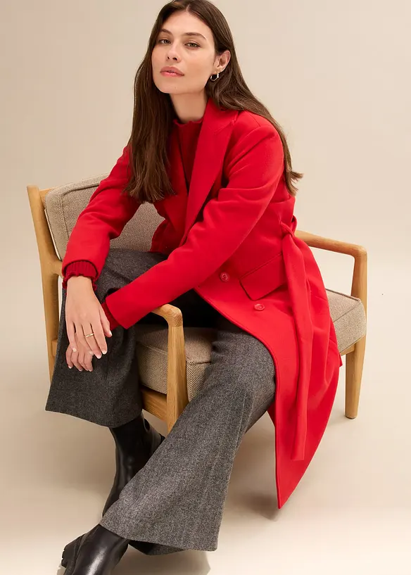 Cappotto corto doppiopetto in simil lana, bonprix