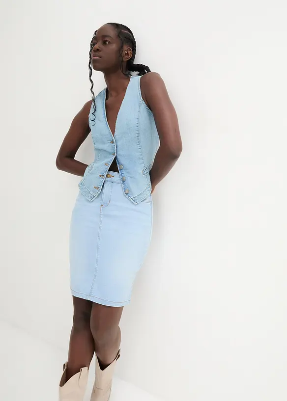 Gonna di jeans elasticizzata, bonprix