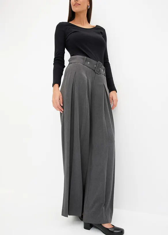 Pantaloni larghi in misto viscosa fluente, bonprix