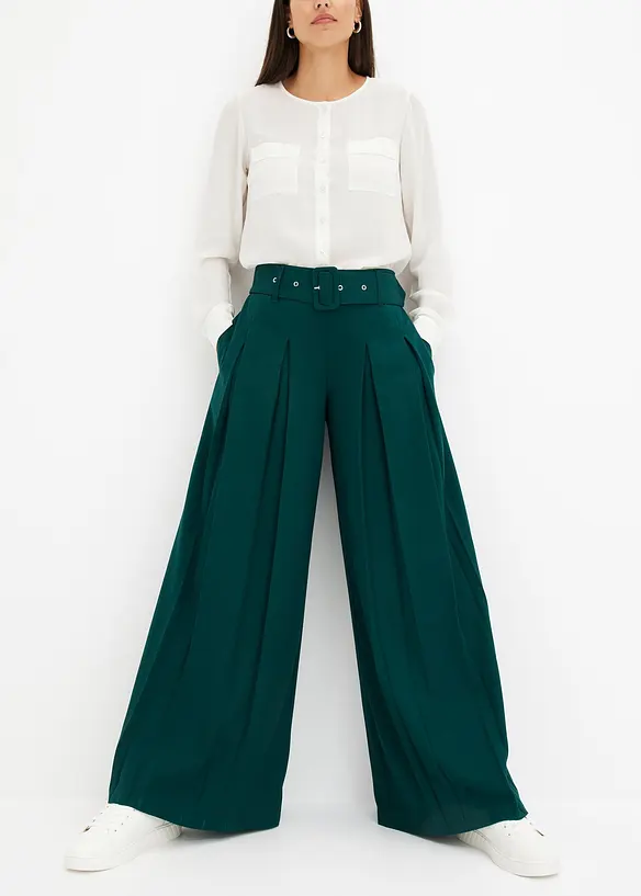 Pantaloni larghi in misto viscosa fluente, bonprix