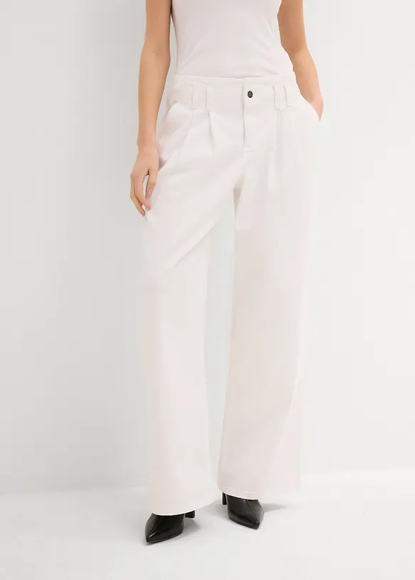 Jeans wide leg, vita bassa, bonprix