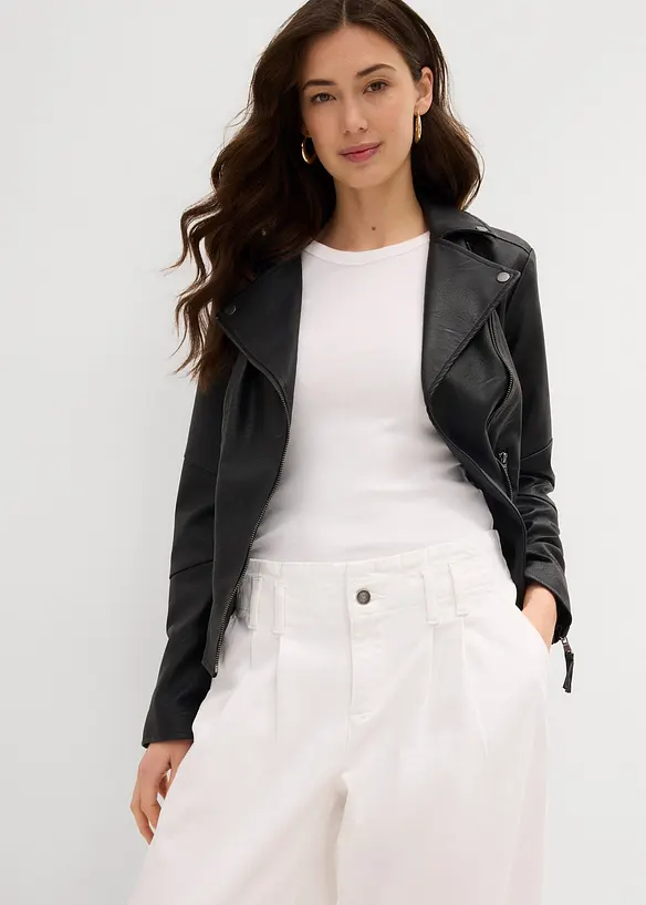 Jeans wide leg, vita bassa, bonprix