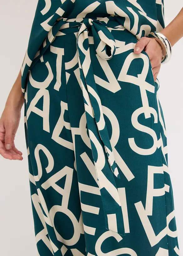 Pantaloni larghi con cintura da annodare, bonprix