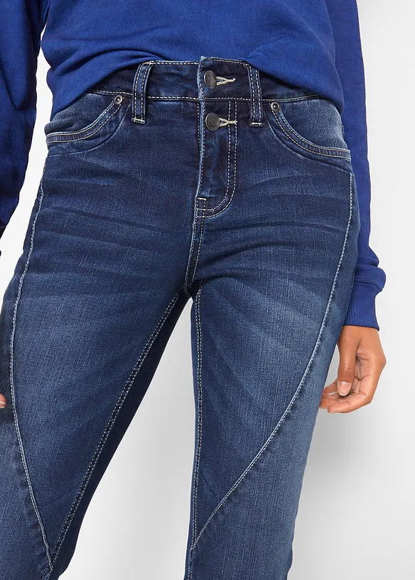 Jeans bootcut elasticizzati, vita media, bonprix