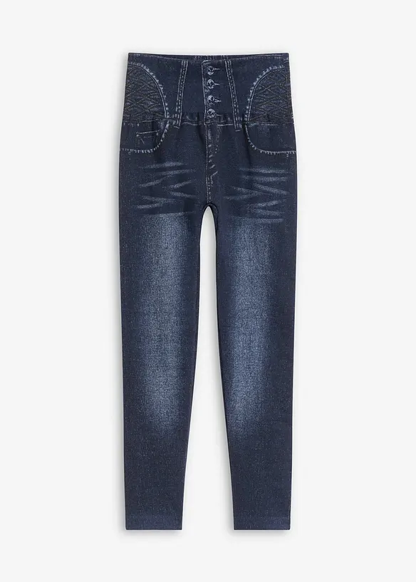 Leggings effetto jeans senza cuciture con effetto modellante forte, bonprix
