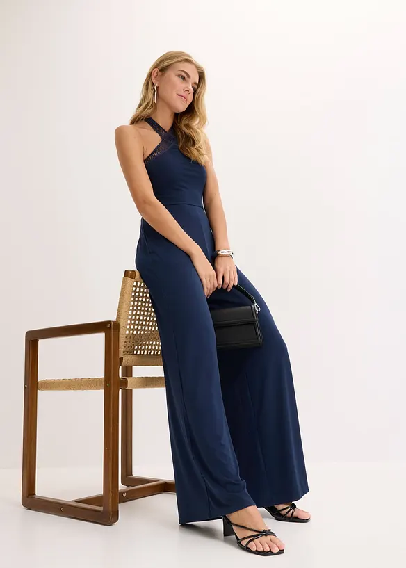 Tuta elegante in jersey con dettagli laser-cut, bonprix