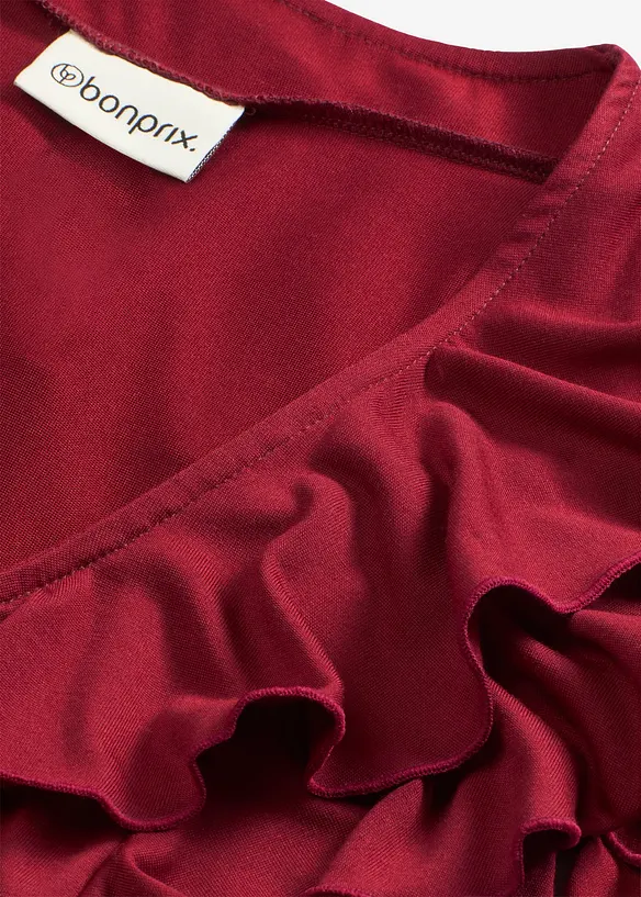 Maglia con volant in misto modal morbido, bonprix