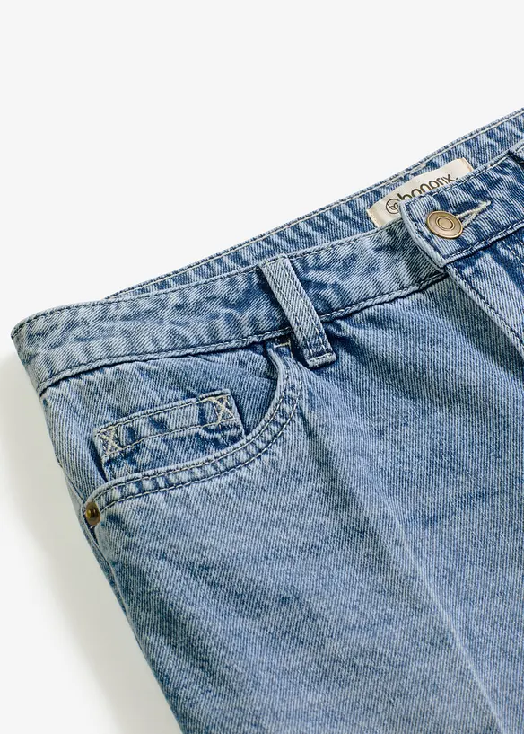 Bermuda in jeans low stretch, vita media, bonprix