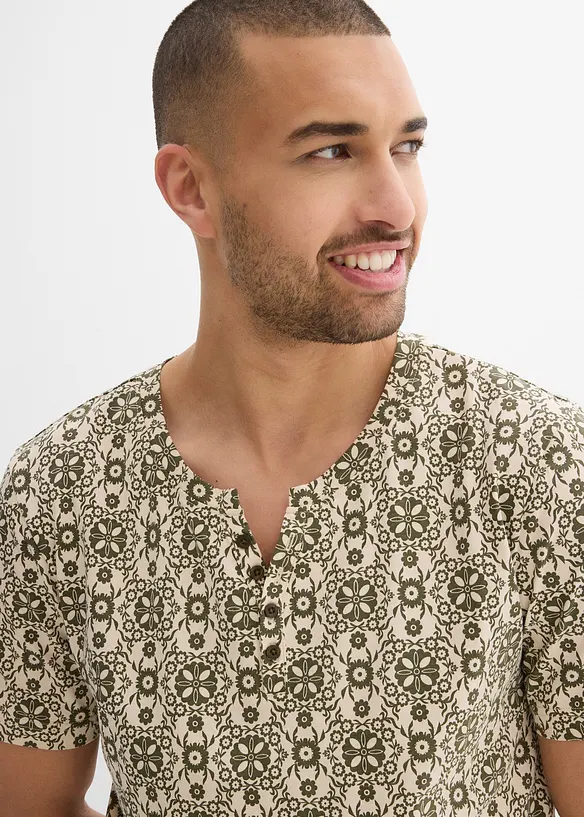 Maglia serafino in puro cotone, bonprix