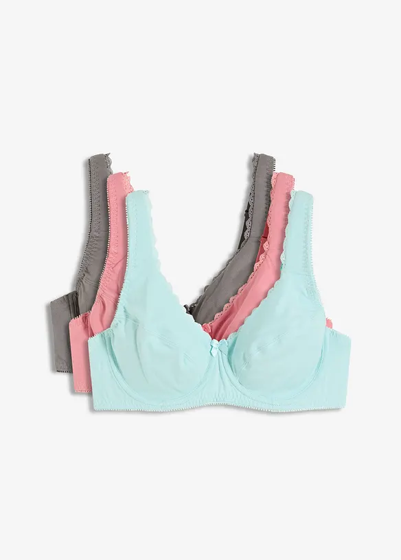 Reggiseno con ferretto e cotone biologico morbido (pacco da 3), bonprix