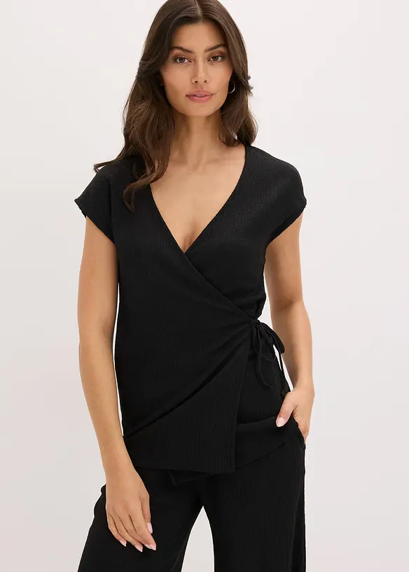 Maglia con effetto incrociato, bonprix