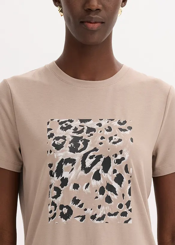 T-shirt con stampa leopardata, bonprix