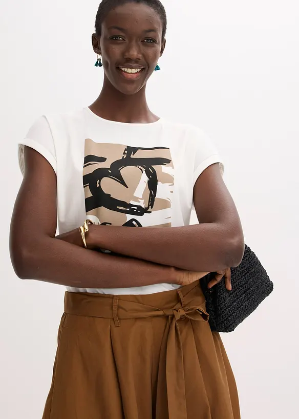 Maglia con viscosa e strass, bonprix