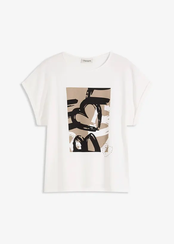 Maglia con viscosa e strass, bonprix