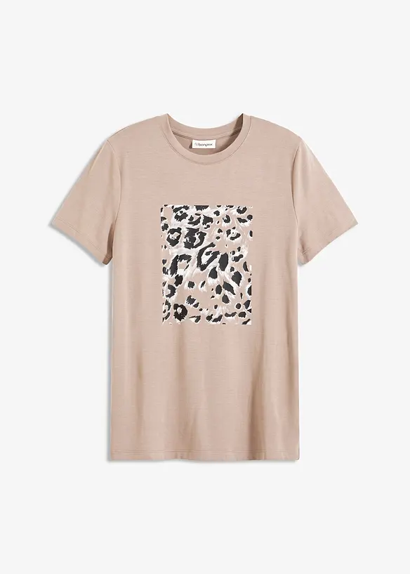 T-shirt con stampa leopardata, bonprix