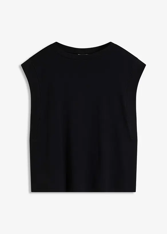 Top con inserto a coste sulla manica, bonprix