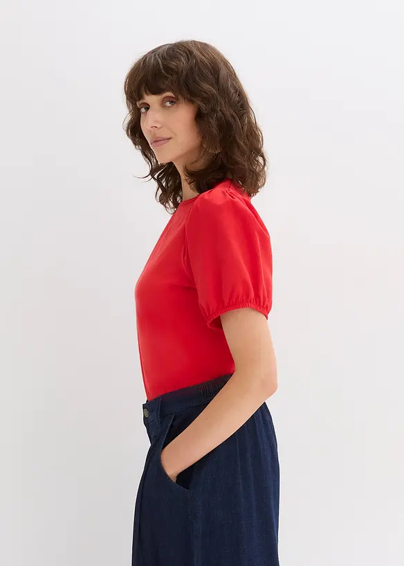 Maglia in jersey con maniche in popeline di cotone, bonprix