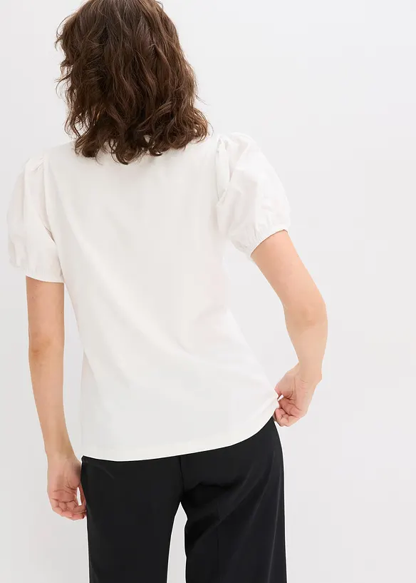 Maglia in jersey con maniche in popeline di cotone, bonprix