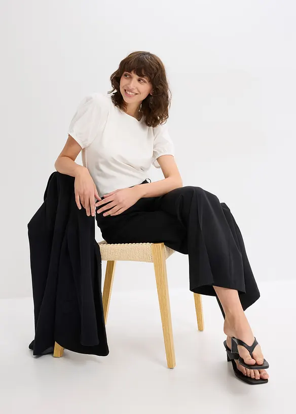 Maglia in jersey con maniche in popeline di cotone, bonprix