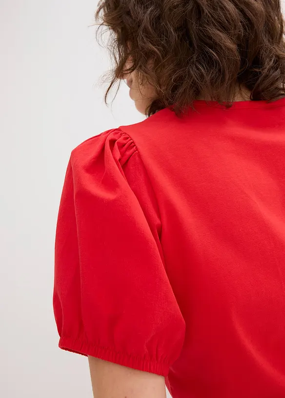 Maglia in jersey con maniche in popeline di cotone, bonprix