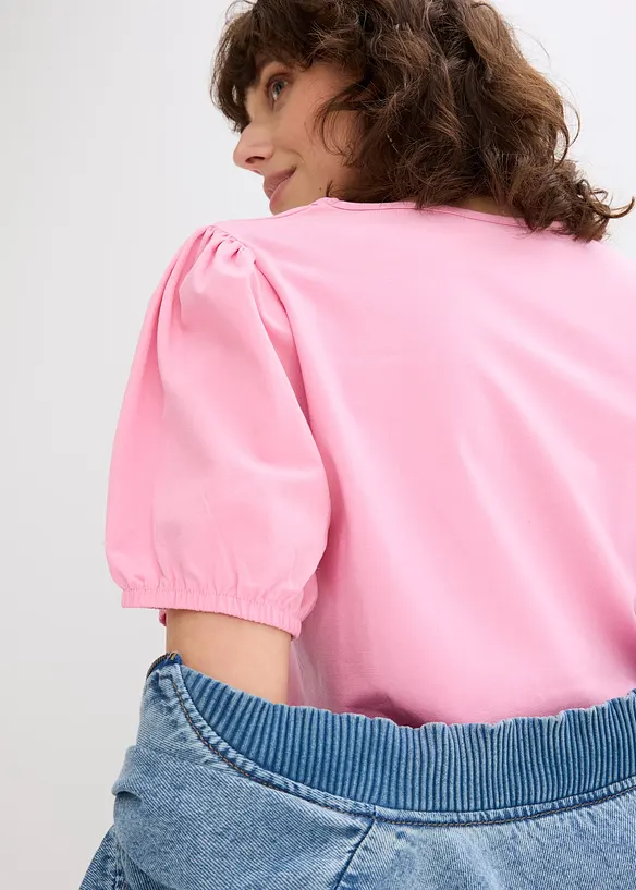 Maglia in jersey con maniche in popeline di cotone, bonprix
