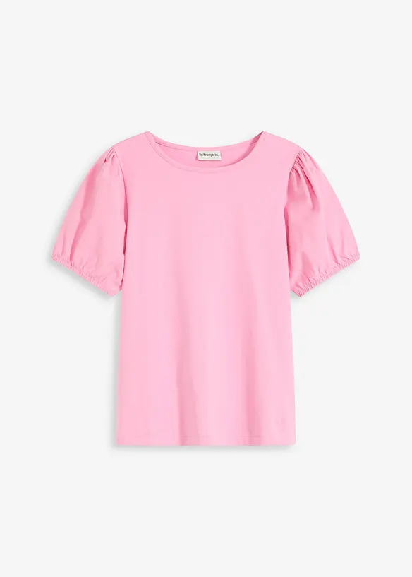 Maglia in jersey con maniche in popeline di cotone, bonprix
