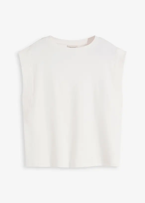 Top con inserto a coste sulla manica, bonprix